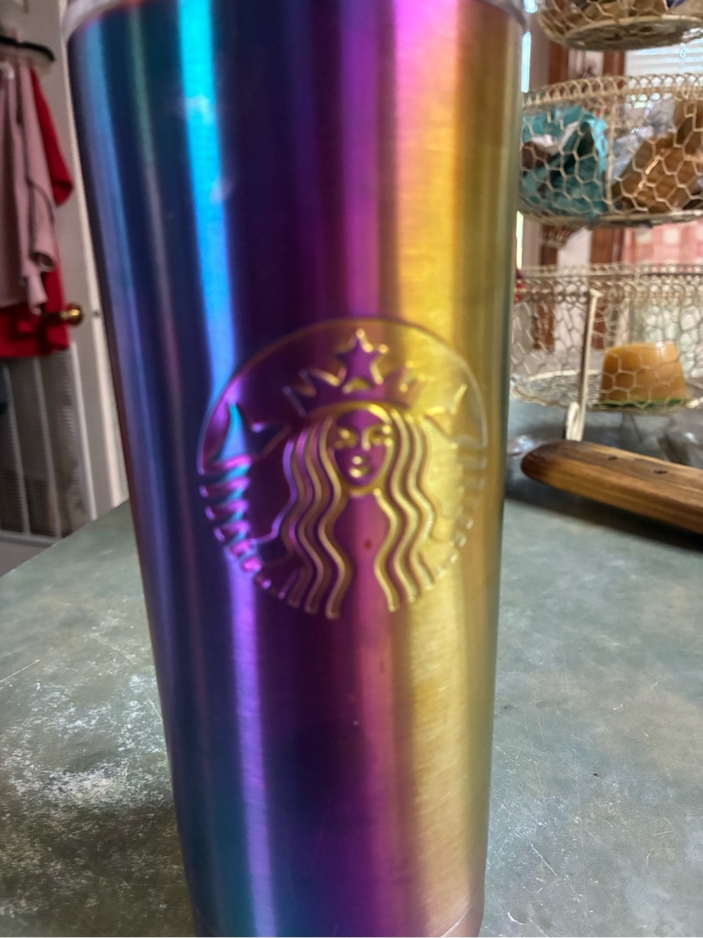 Starbucks Iridescent Tumbler in Purple, Blue, Gold